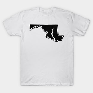 Black Maryland Outline T-Shirt